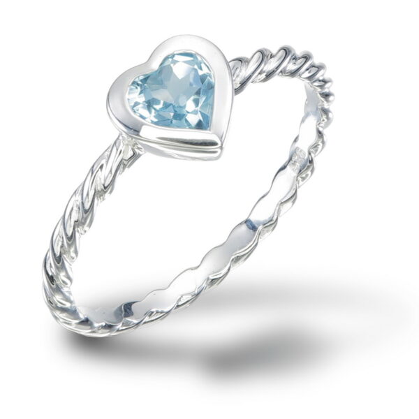 Blue Topaz Heart Ring