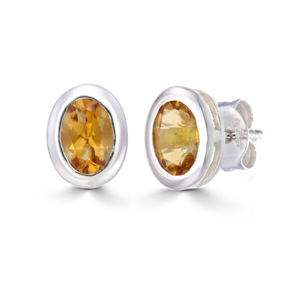 Citrine Oval Studs