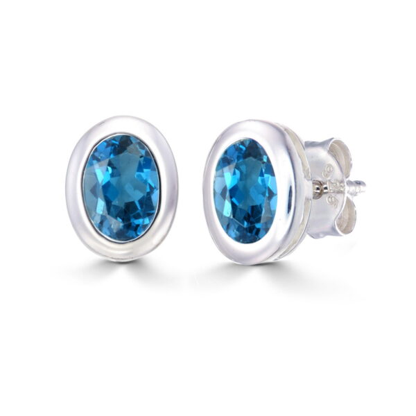 London Blue Topaz Oval Studs