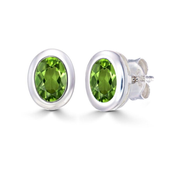 Peridot Oval Studs