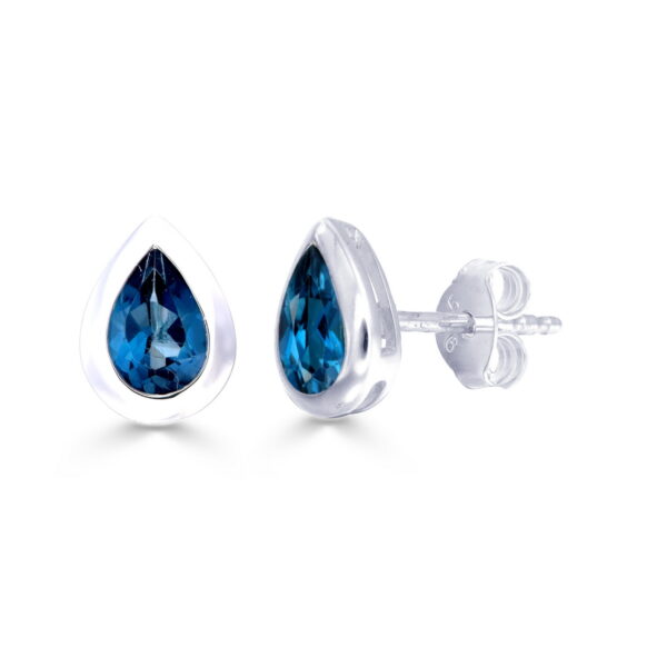 London Blue Topaz Pear Studs