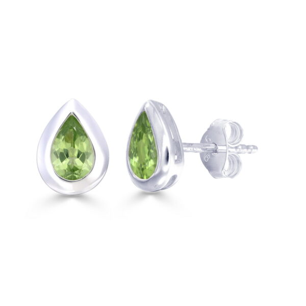 Peridot Pear Studs