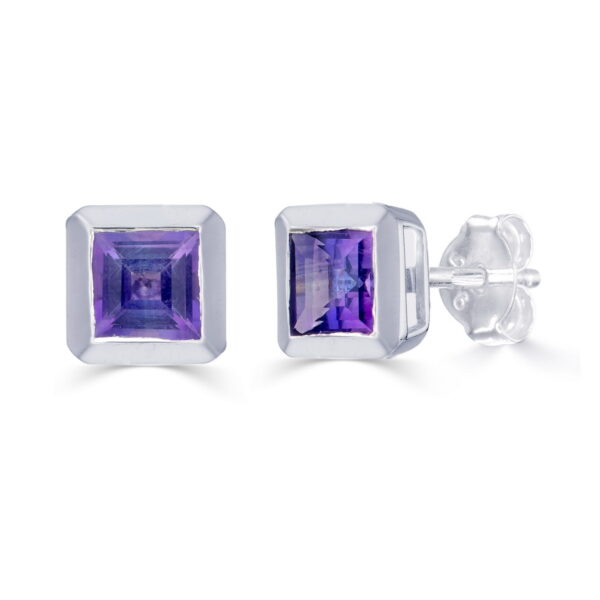 Amethyst Square Studs