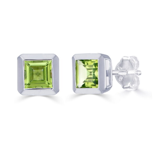 Peridot Square Studs