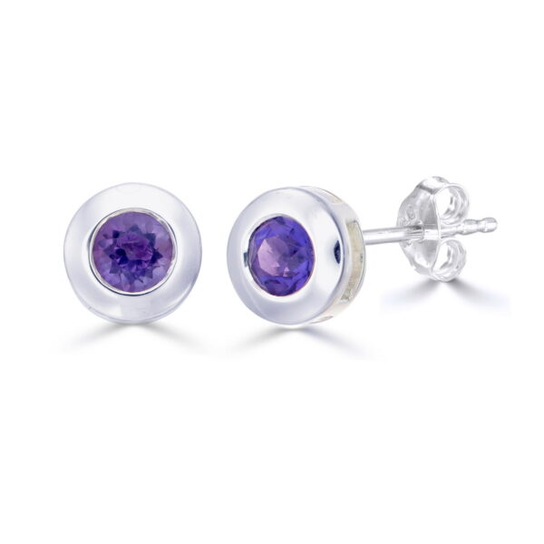 Amethyst Round Studs