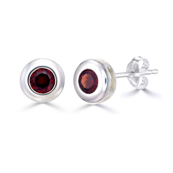 Garnet Round Studs