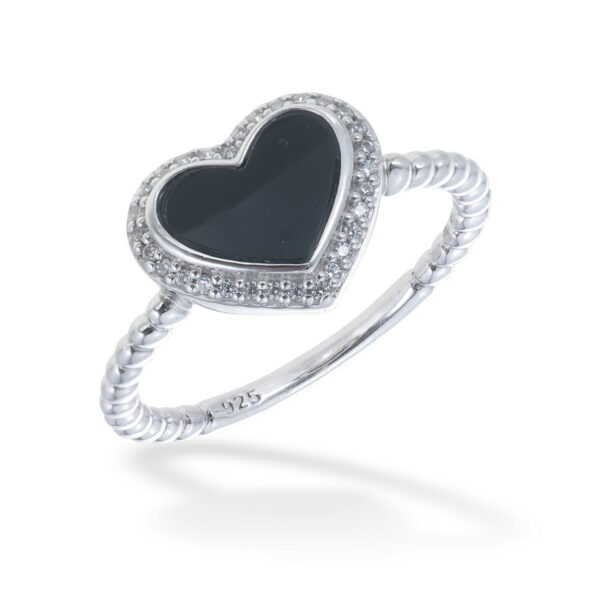 Beaded CZ Heart Ring Setting