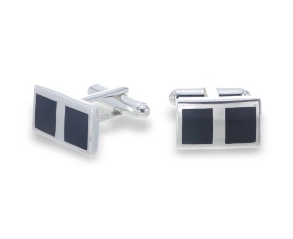 Cuff Links Double Rectangle Setting