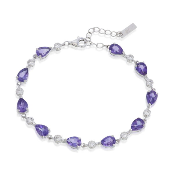 Amethyst Pear Bracelet